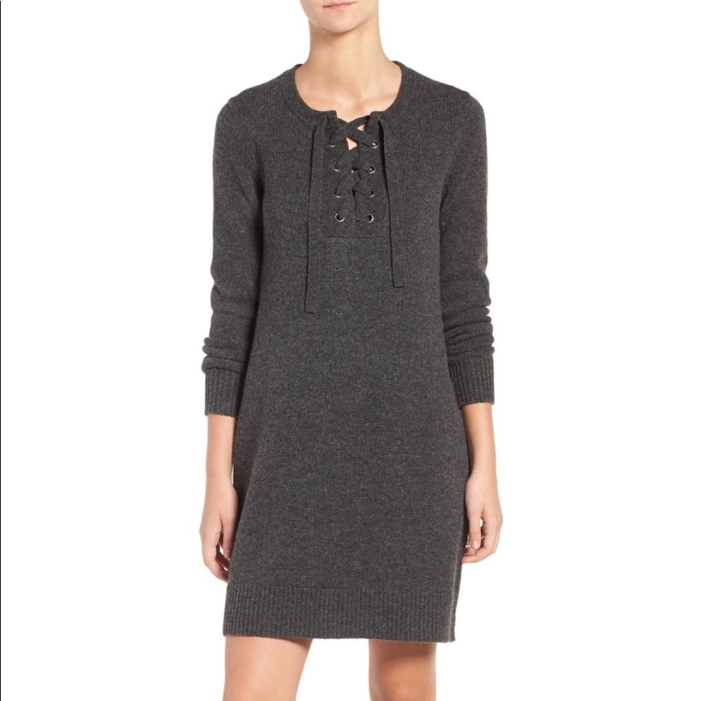 Madewell lace up merino dress